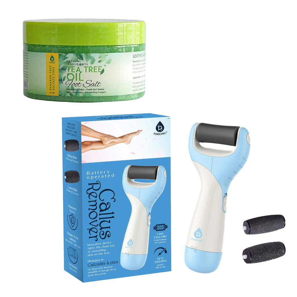 Pursonic Foot Care Bundle: Tea Tree Oil Foot Salt & Pedi Perfect Foot File-0
