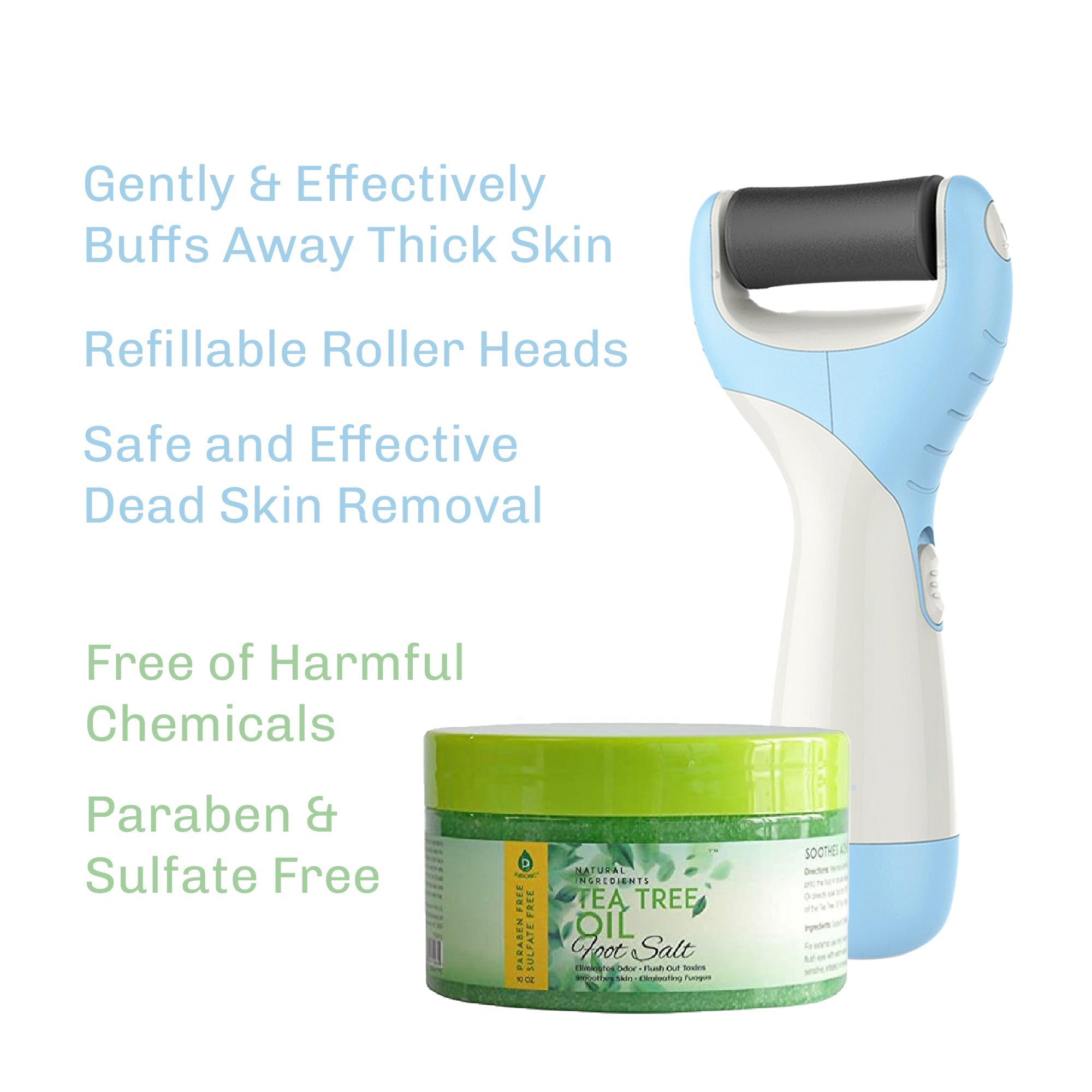 Pursonic Foot Care Bundle: Tea Tree Oil Foot Salt & Pedi Perfect Foot File-1